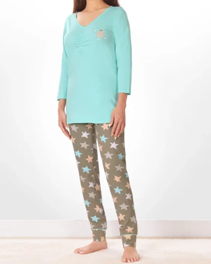 تیشرت آستین بلند و شلوار ستاره زنانه