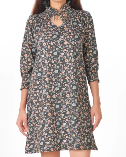 پیراهن آستین بلند نقشینه زنانه