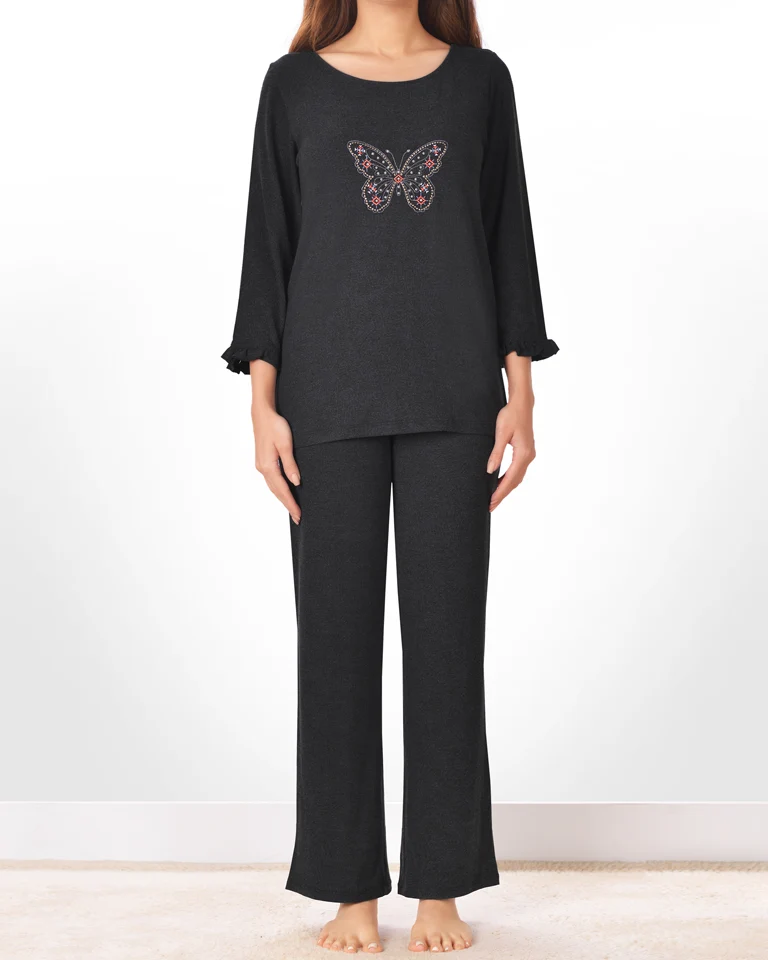 تیشرت آستین بلند و شلوار پروانه زنانه تیشرت آستین بلند و شلوار پروانه زنانه