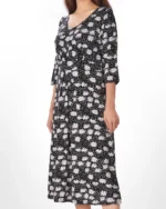 پیراهن آستین سه ربع گلباران زنانه