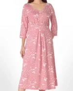 پیراهن آستین سه ربع گلباران زنانه