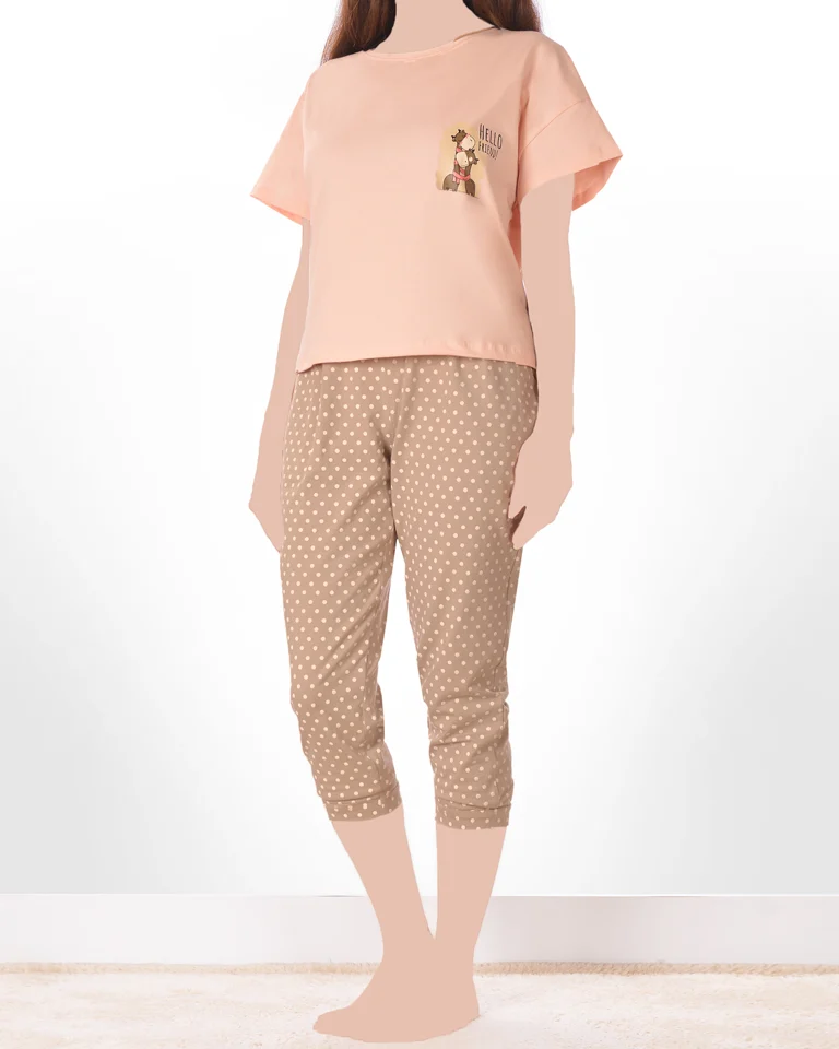 تیشرت و شلوار برمودا دوستی زنانه تیشرت و شلوار برمودا دوستی زنانه