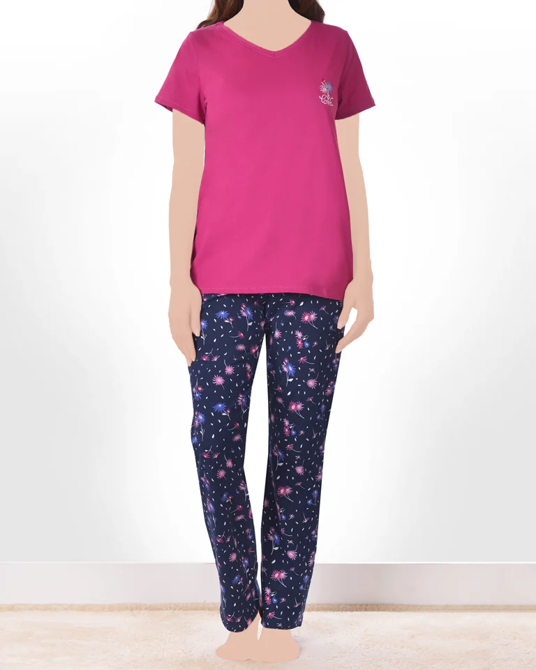 تیشرت و شلوار تک گل لیانا زنانه تیشرت و شلوار تک گل لیانا زنانه