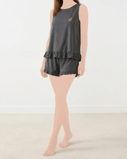 تاپ و شلوارک گیلاس زنانه